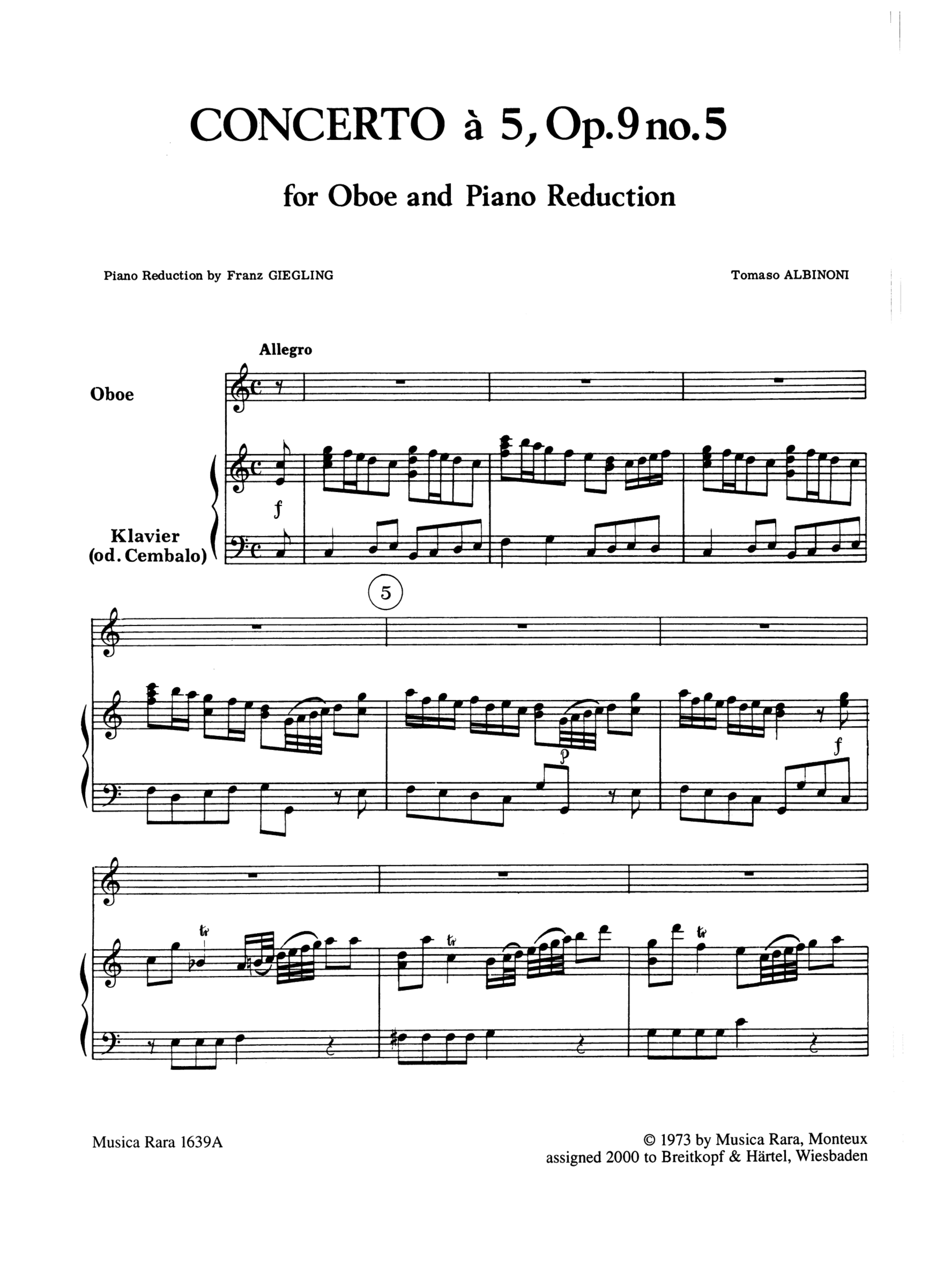 Concerto à cinque C major op.9,5