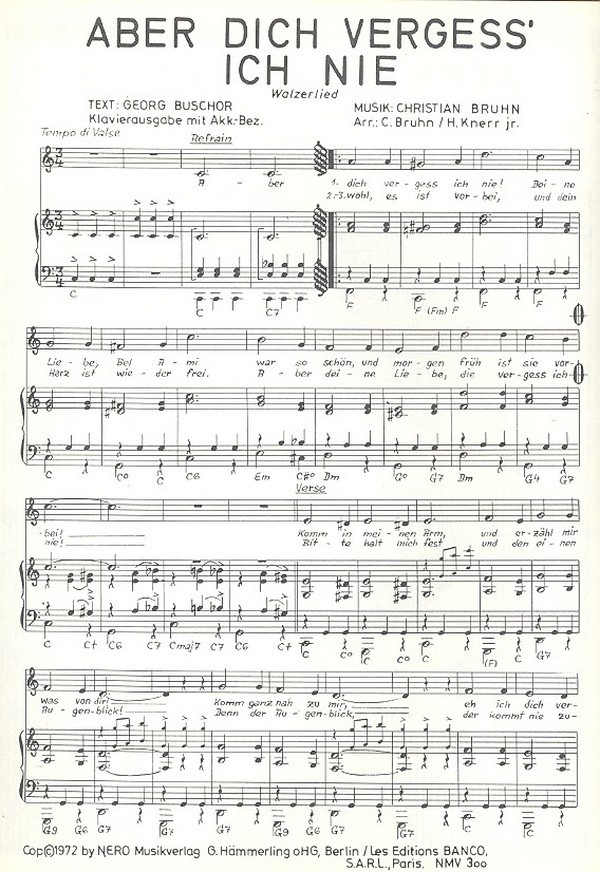 Aber dich vergess ich nie:
