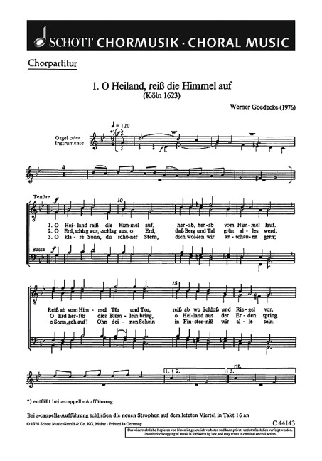 O Heiland reiß die Himmel auf