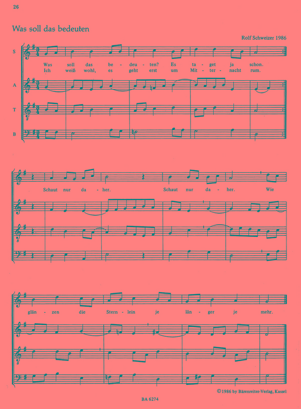 Das Quempas-Heft für 4 Blockflöten