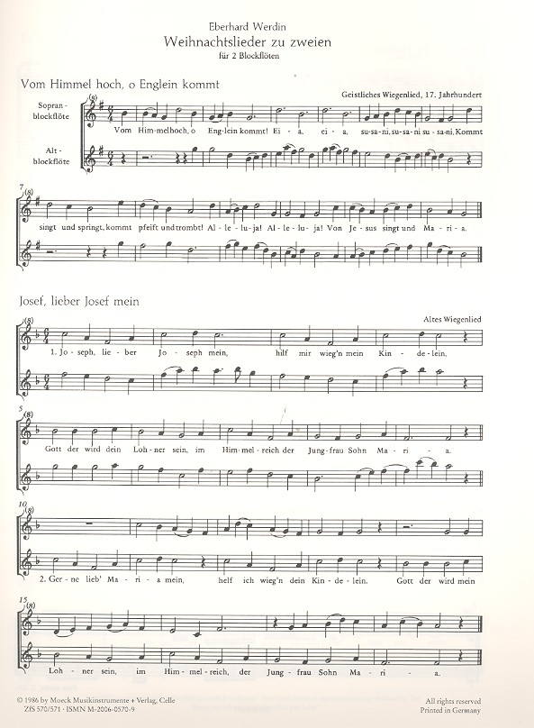Weihnachtslieder zu Zweien