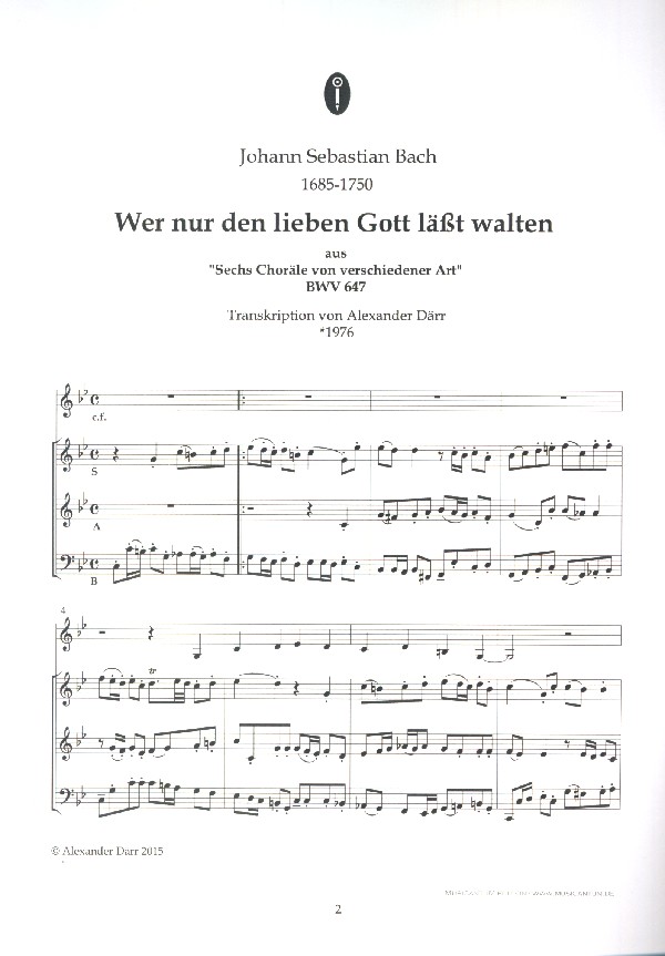 Wer nur den lieben Gott läst walten BWV647
