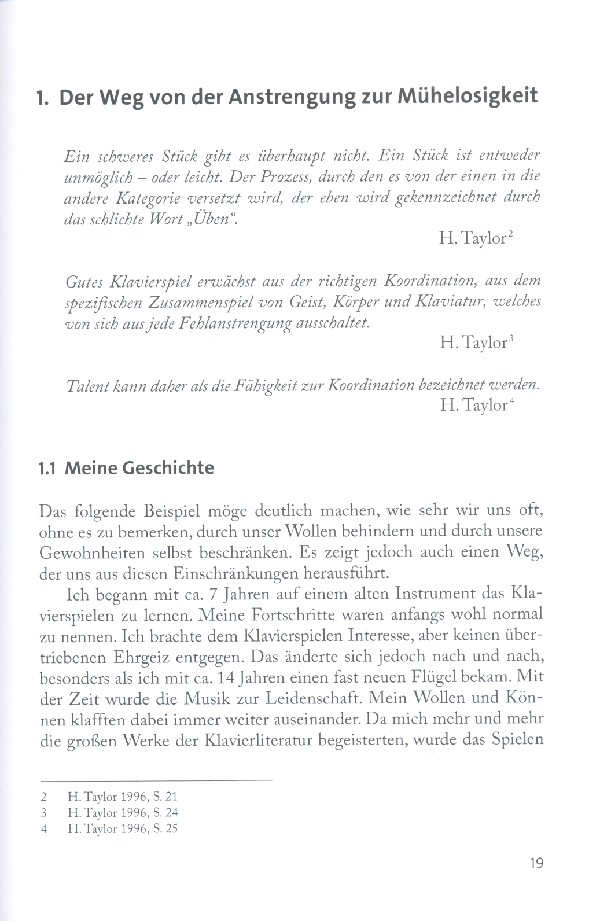 Klavierspielen, Alexander-Technik und Zen