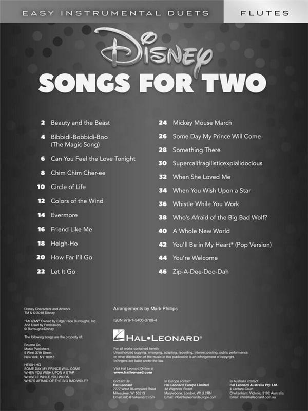 Disney Songs for two