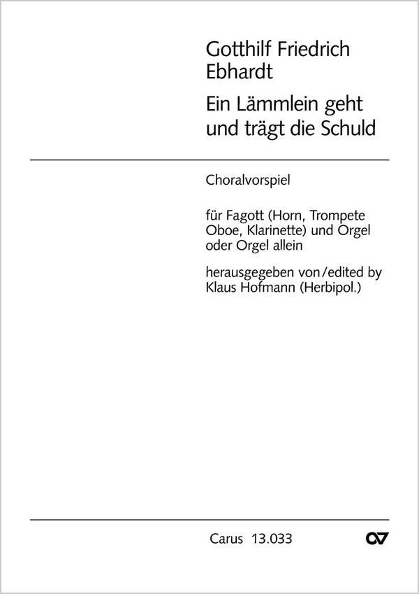 Ein Lämmlein geht und trägt die Schuld
