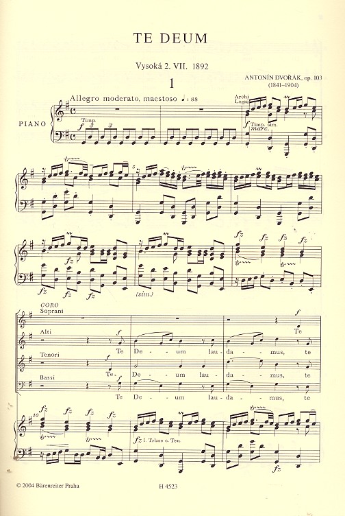 Te deum op.103 für Soli (sb), Chor