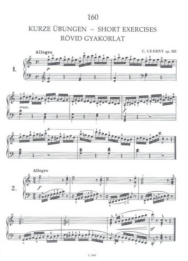 160 kurze Übungen op.821