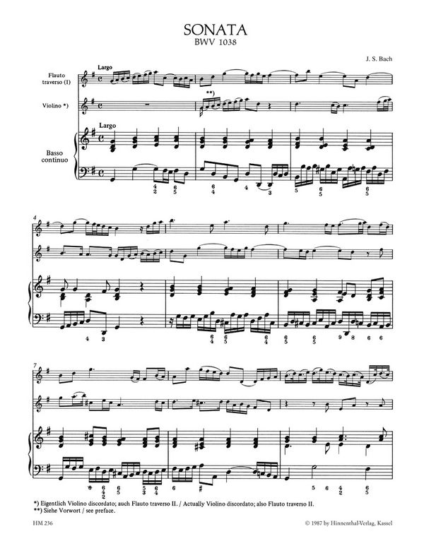 Triosonate G-Dur BWV1038