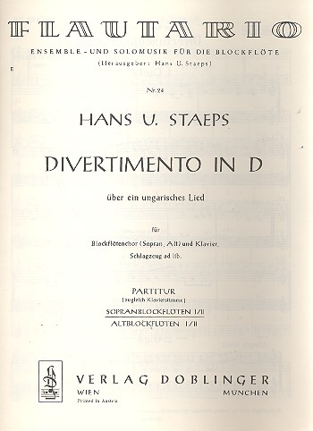 Divertimento über ein ungarisches