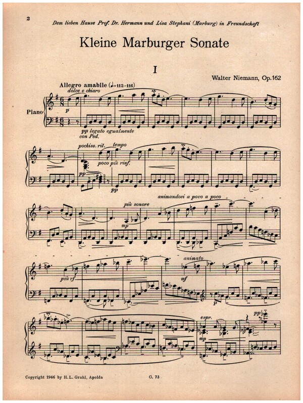 Kleine Marburger Sonate op.162 
