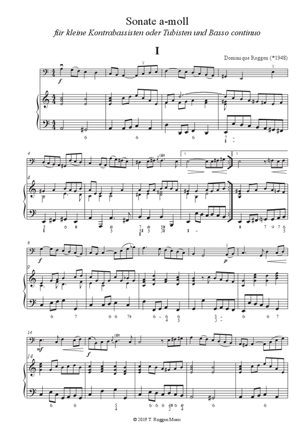 Sonate a-Moll für kleine Kontrabassisten