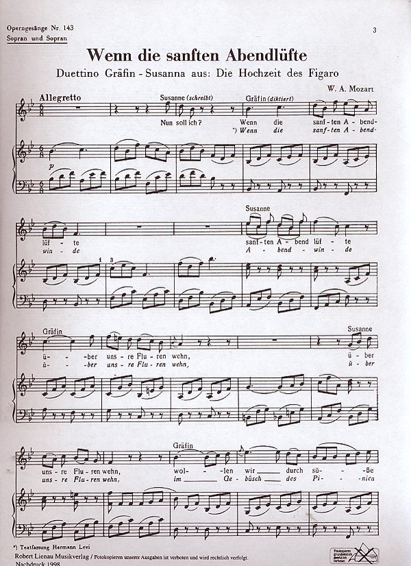 Wenn die sanften Abendlüfte  (aus 'Die Hochzeit des Figaro')
