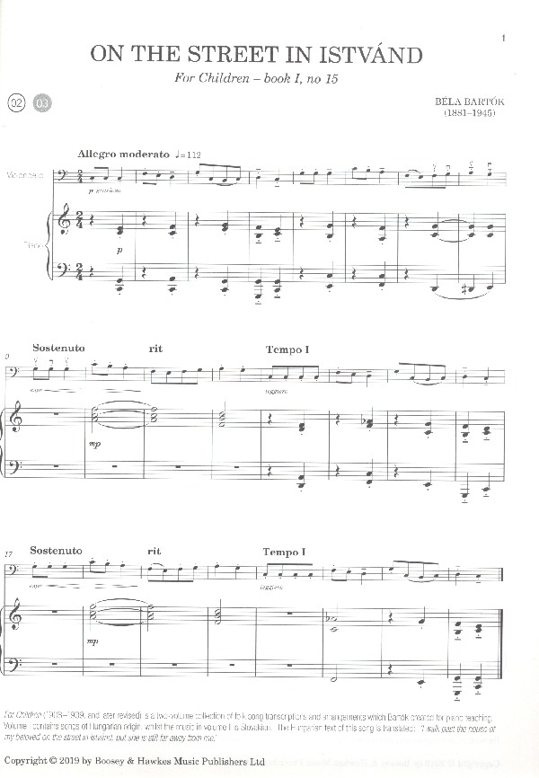 Bartók for Cello (+CD)