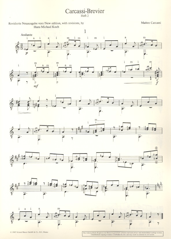 Carcassi-Brevier Band 2 - ausgewählte Werke