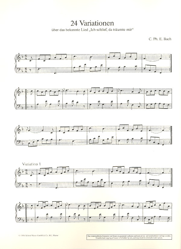 Variationen über das Lied "Ich schlief, da träumte mir" Heft 9