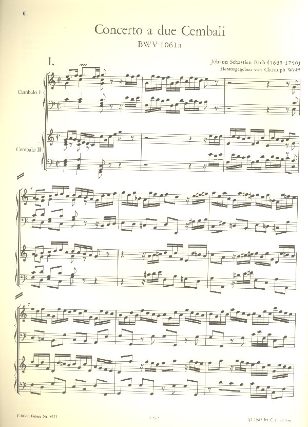 Werke für 2 Cembali BWV1061a und BWV1080/18