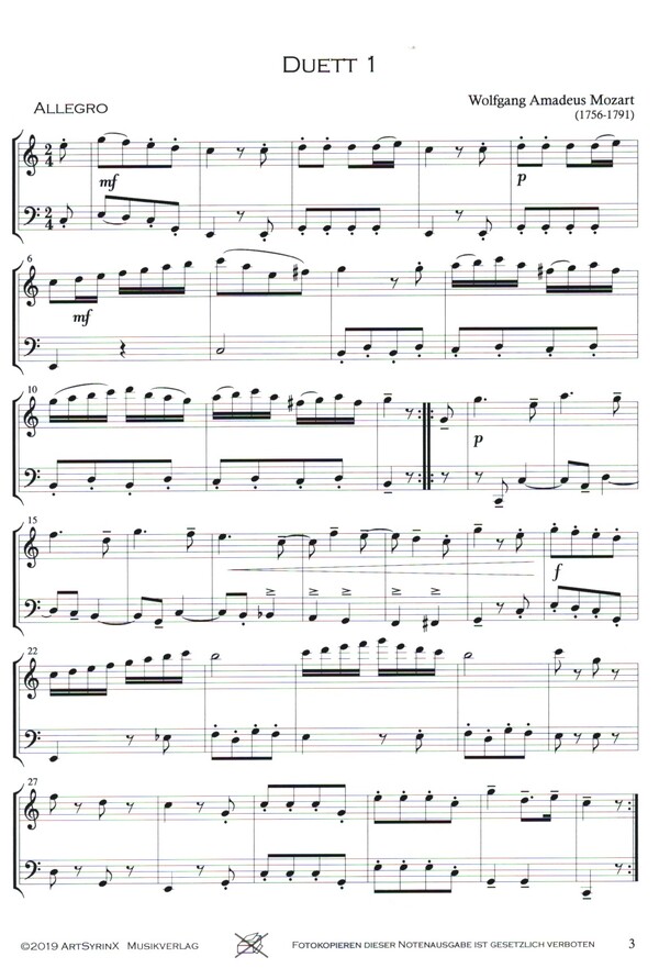 12 kleine Duette KV487