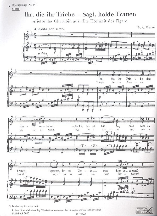 Ihr die ihr Triebe / Sagt holde Frauen