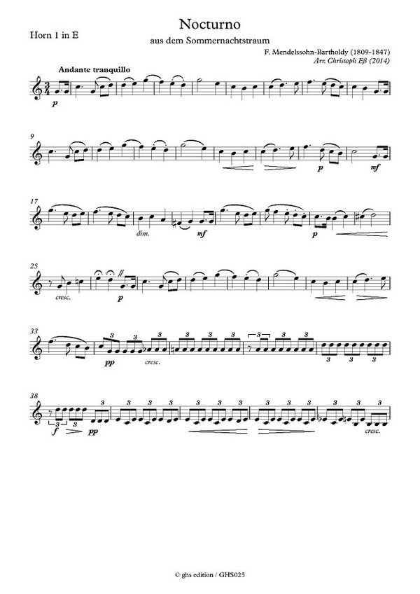 Nocturno aus Sommernachtstraum op.61