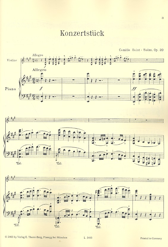 Konzertstück A-Dur op.20 für Violine und Orchester