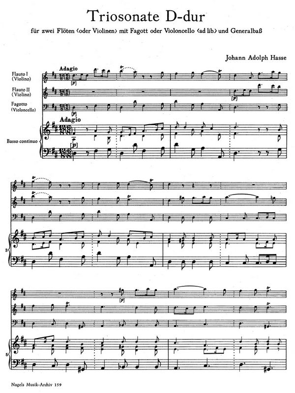 Triosonate D-Dur für 2 Flöten