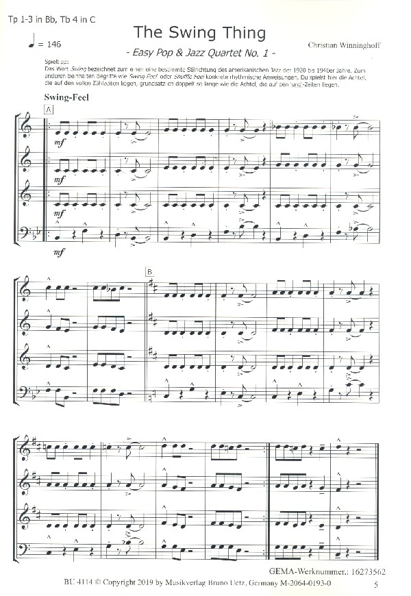 Easy Pop & Jazz Quartets