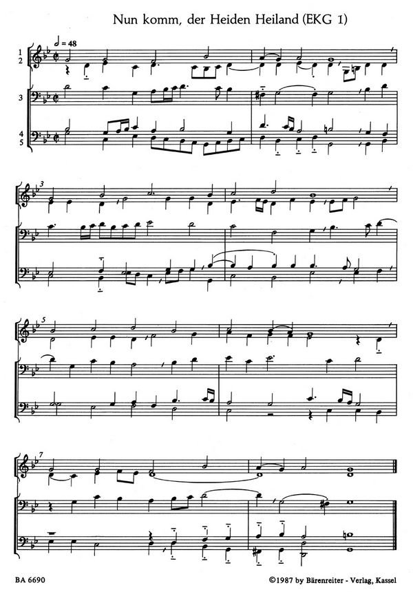 Choralmusik Sätze zu 4, 5 und
