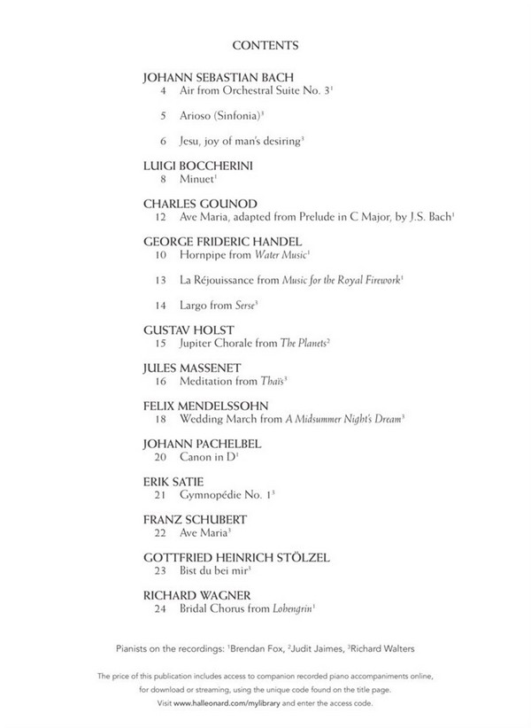 Wedding Music for classical Players (+Online Audio)