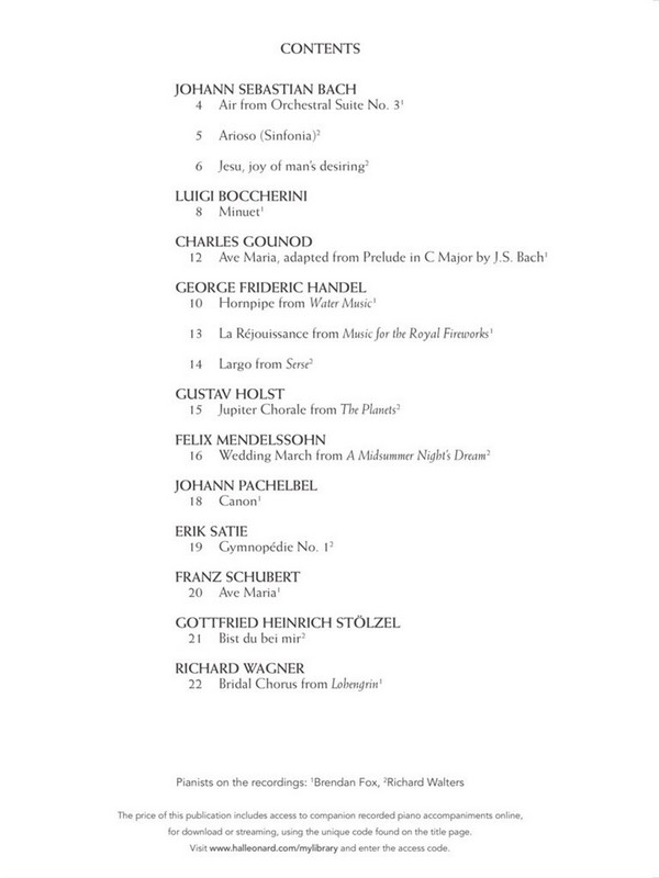 Wedding Music for classical Players (+Online Audio)