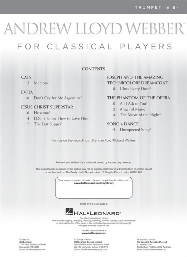 Webber for classical Players (+Audio Access):