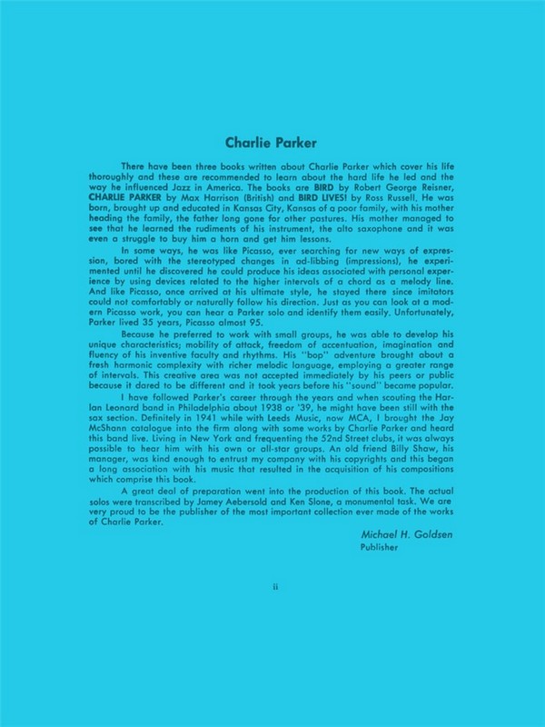 Charlie Parker Omnibook vol.1 (+Online Audio):