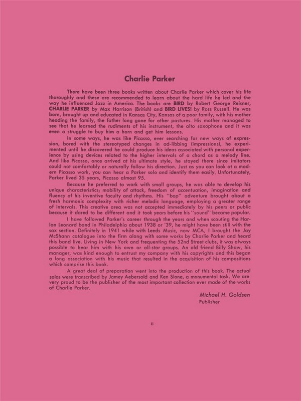 Charlie Parker Omnibook vol.1 (+Online Audio):
