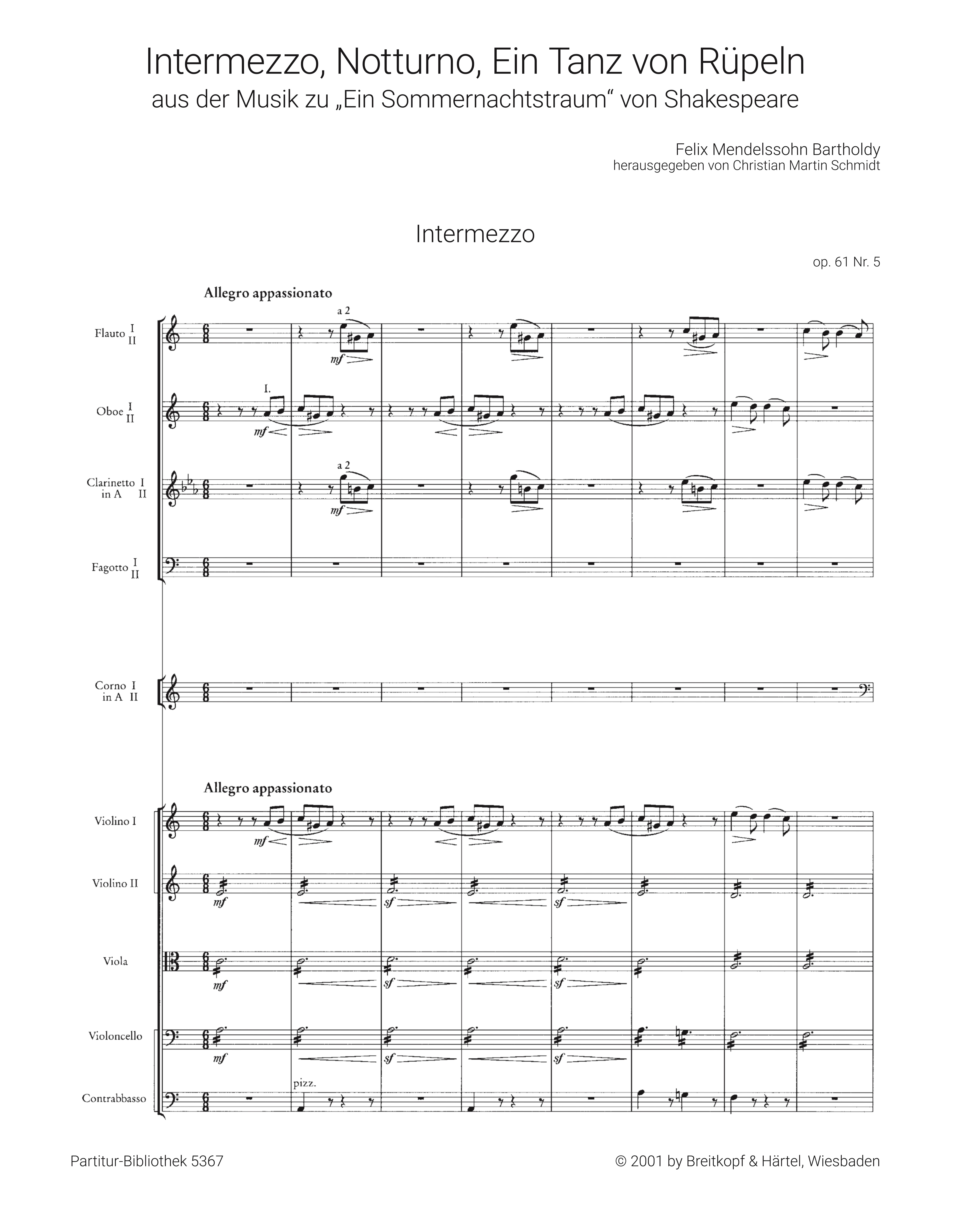 3 Stücke aus 'Ein Sommernachtstraum' op.61,5,7,11