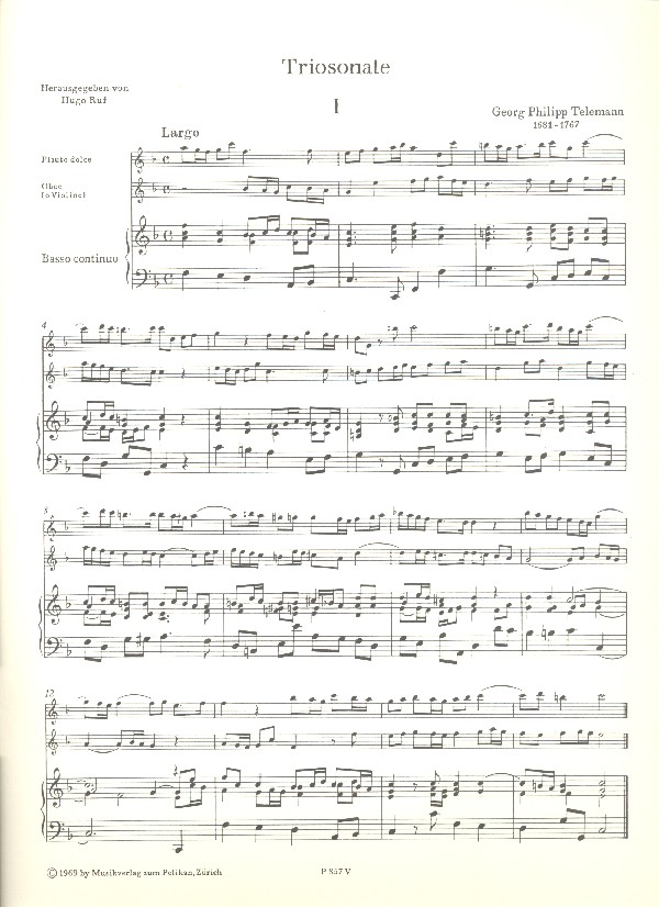 Triosonate F-Dur für Altblockflöte,