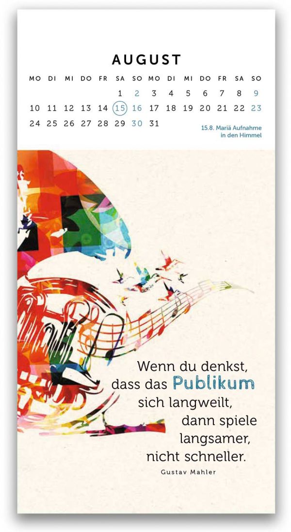 Kalender Musik ist die Sprache der Seele 2020