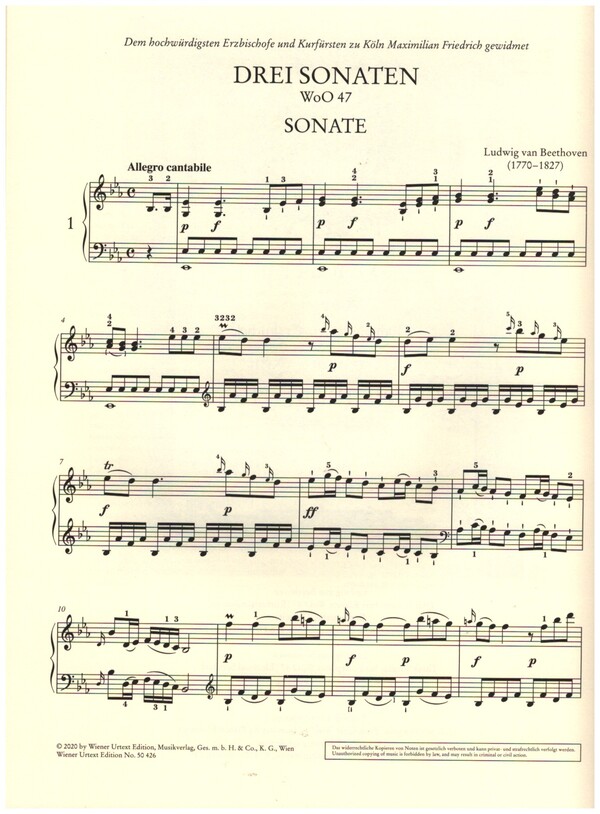 3 Sonaten WoO47 (Kurfürstensonaten)