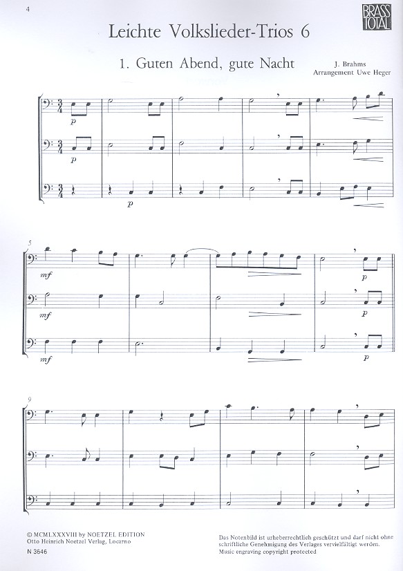 Leichte Volksliedertrios 6: aus Deutschland