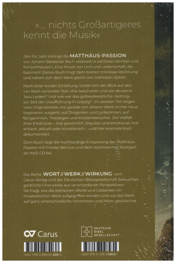 Johann Sebastian Bach Matthäus-Passion (+CD)