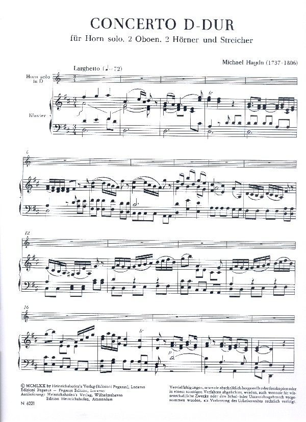 Concerto D-Dur für Horn und Orchester