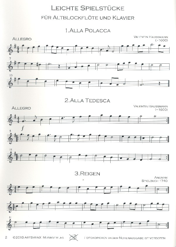 Leichte Spielstücke