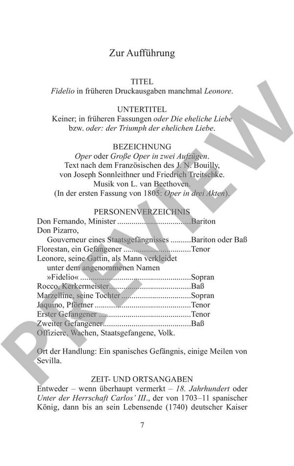 Fidelio Textbuch, Einführung und