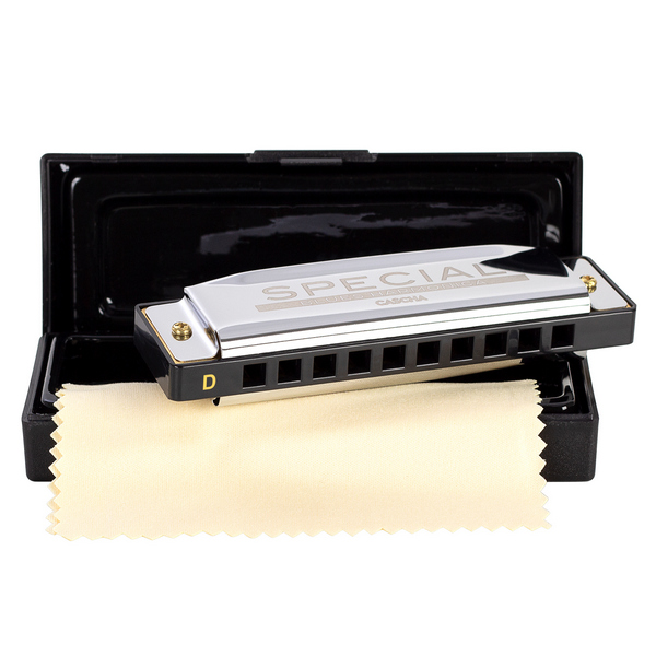 Blues Harmonica in D (inkl. Etui und Pflegetuch)