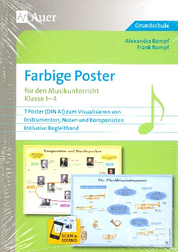 Farbige Poster für den Musikunterricht  Klasse 1-4