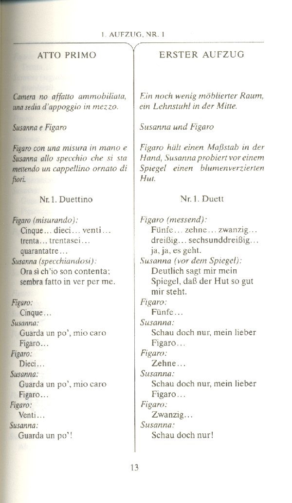Figaros Hochzeit Textbuch (it/dt),