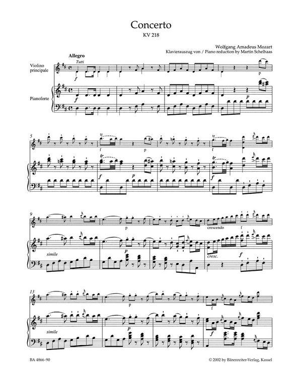 Konzert D-Dur Nr.4 KV218 