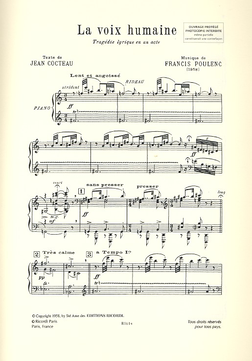 La voix humaine tragédie lyrique