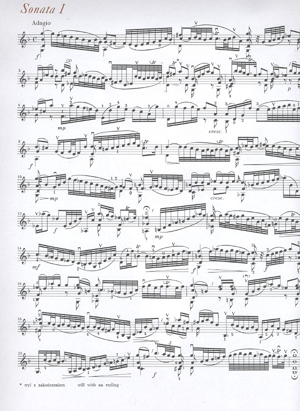 6 Solo a violino BWV1001-1006 für Violine