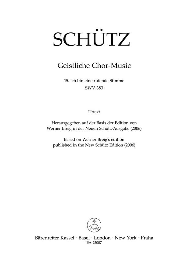 Ich bin eine rufende Stimme SWV383