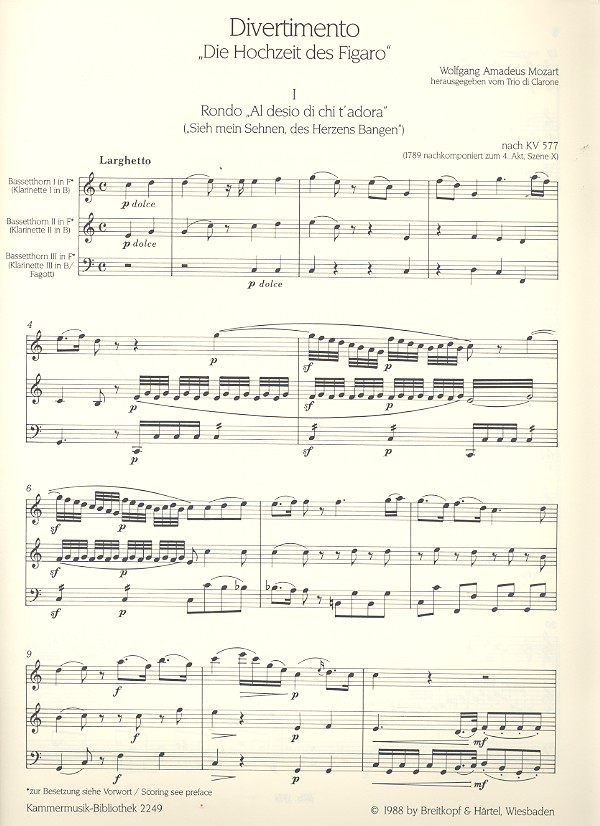 Divertimento "Die Hochzeit des Figaro"