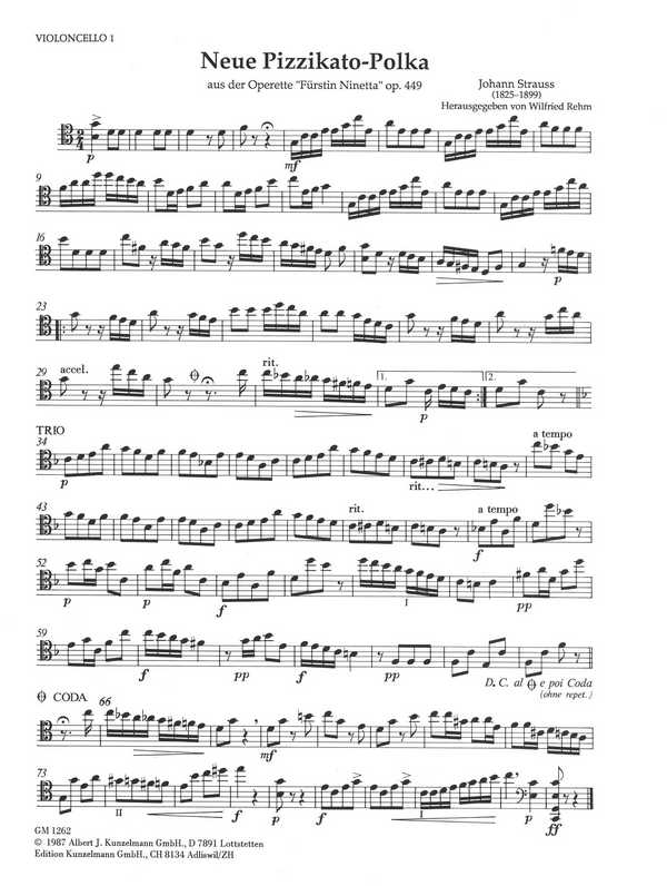 Neue Pizzikato-Polka aus Fürstin Ninetta op.449